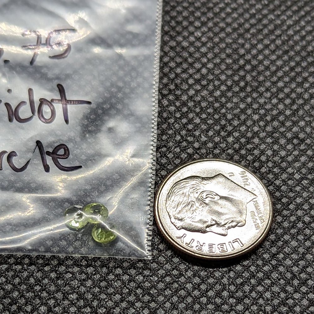 Set Of Three Little Peridot Round Loose Stones - image 1